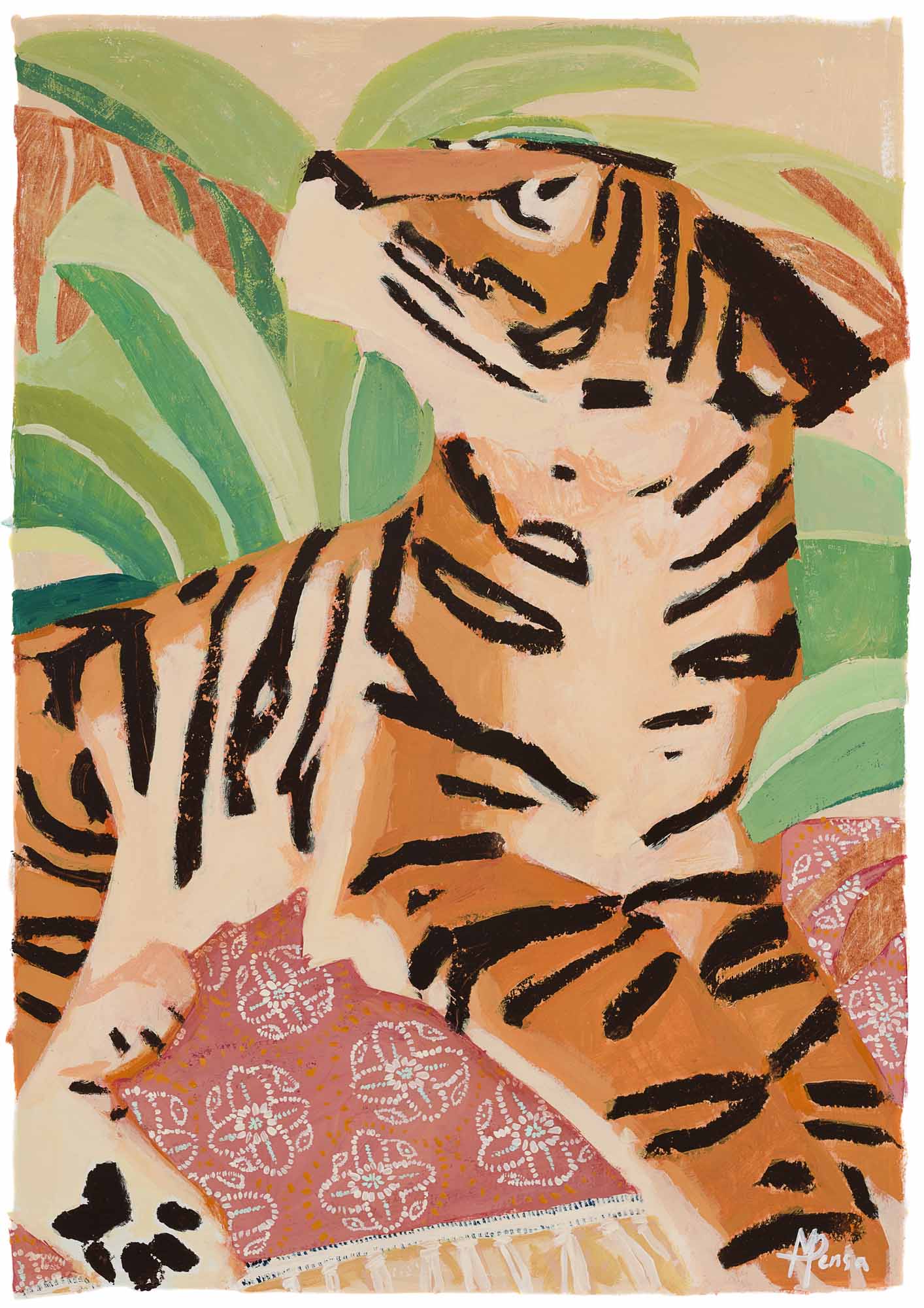 "Linen Textile Tiger”
