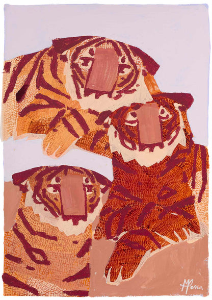"Sunset Trio Tigers”